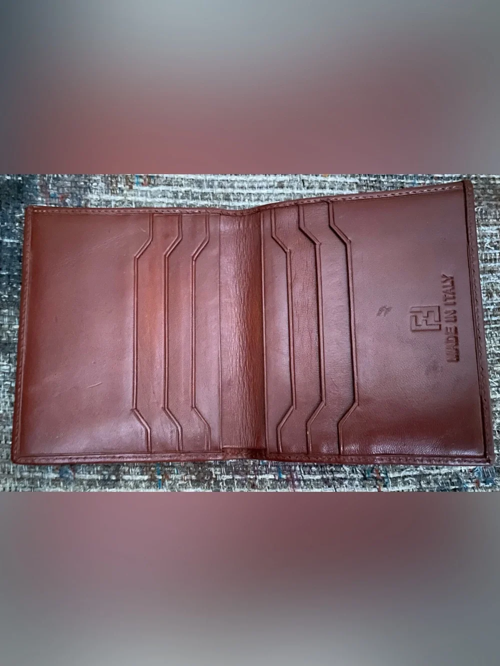 Fendi Brown and Beige FF Logo Bifold Wallet.